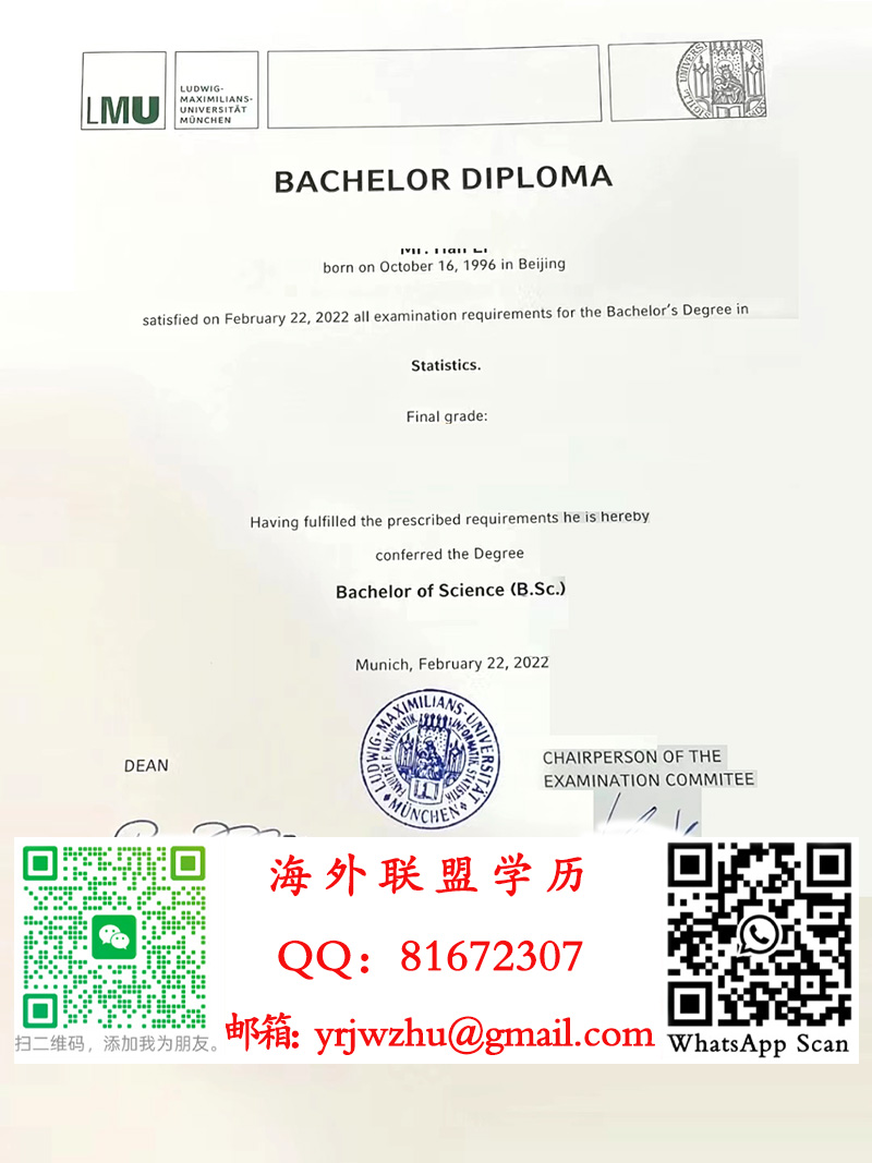 慕尼黑大学2022年学士学位证书样本|慕尼黑大学学士文凭